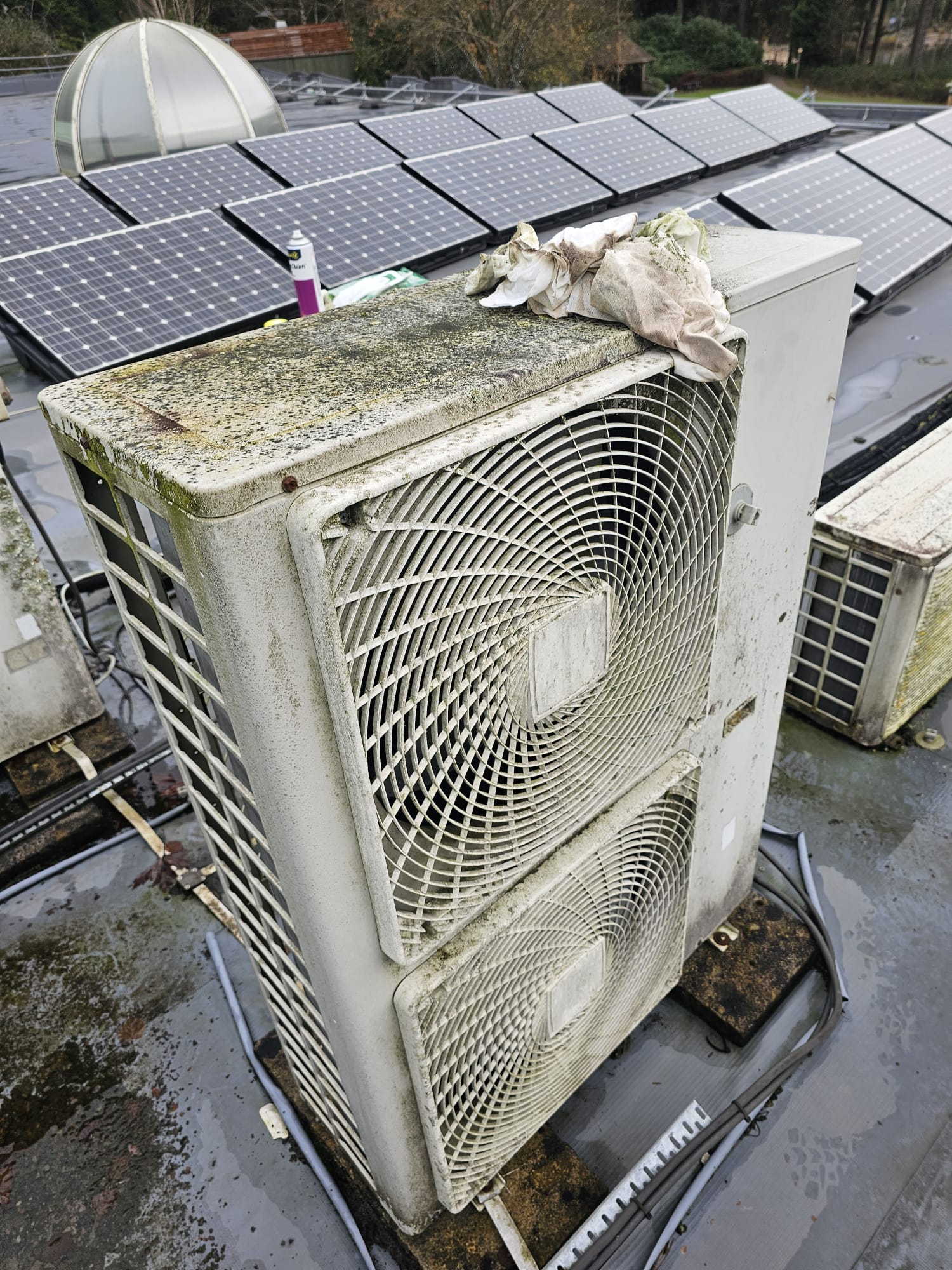 Rooftop condenser maintenance